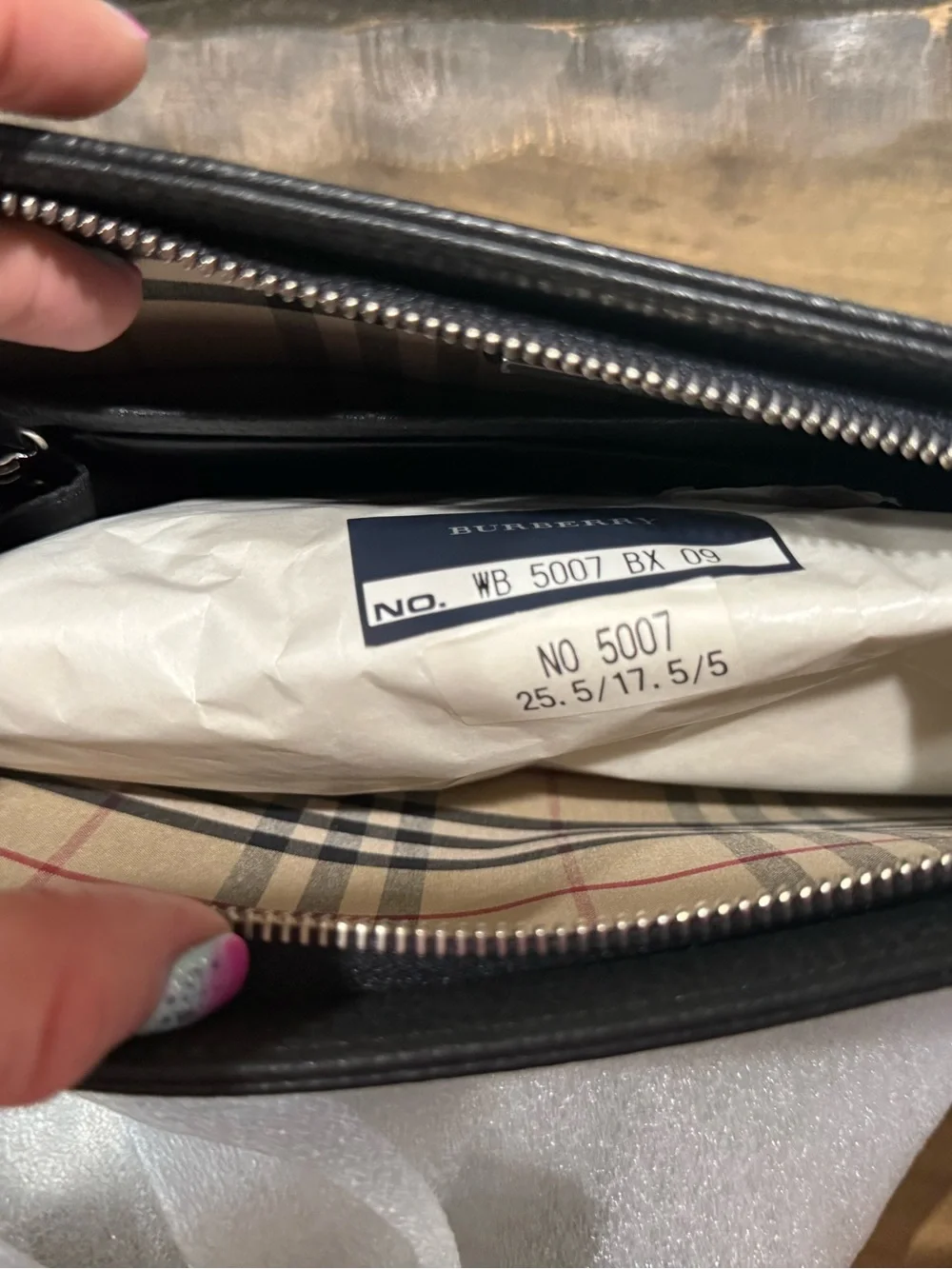 Burberry London black pebbled leather clutch, brand new.